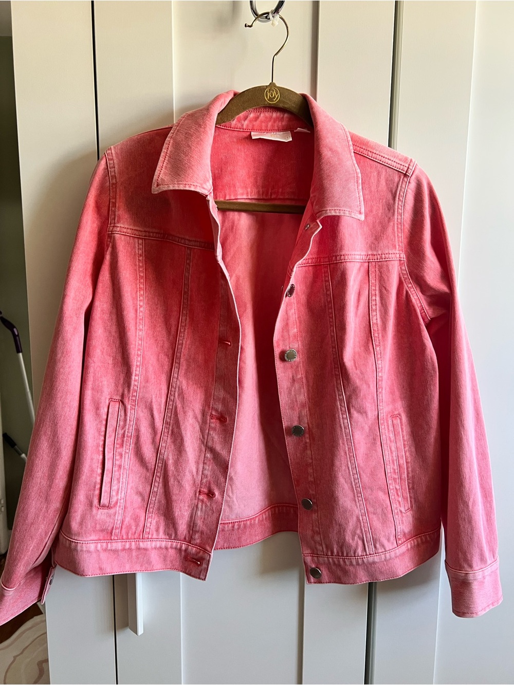 Belle by Kim Gravel Coral Pink Denim Jacket